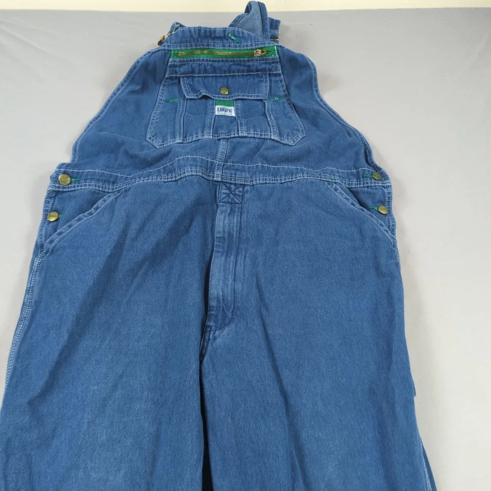 Liberty Overalls Mens 42x32‎ Blue Denim Utility Hamer Loop Carpenter Workwear